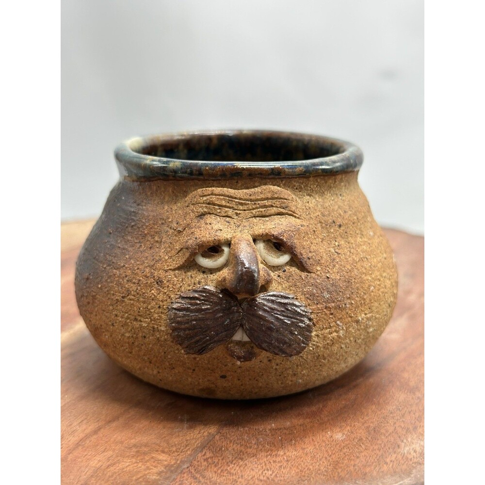 Pottery Face Mug BUZZ Hand Crafted Unique Signed Cup